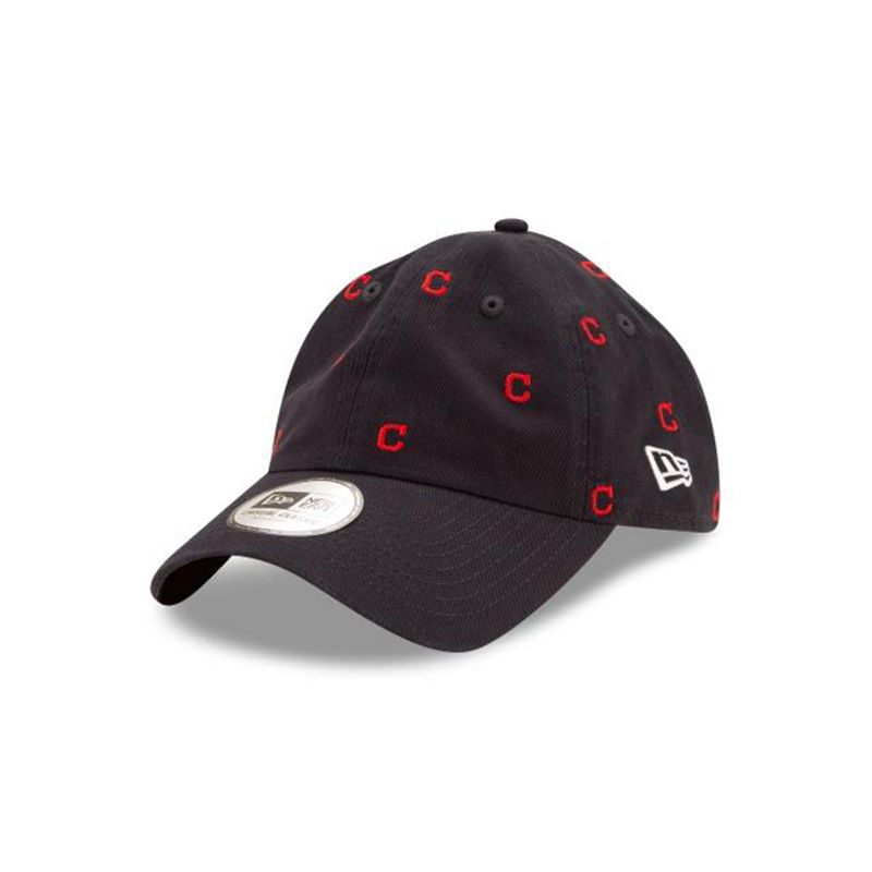 MLB Cleveland Indians All Over Logo Casual Classic Adjustable (HJR9595) - Blue New Era Caps